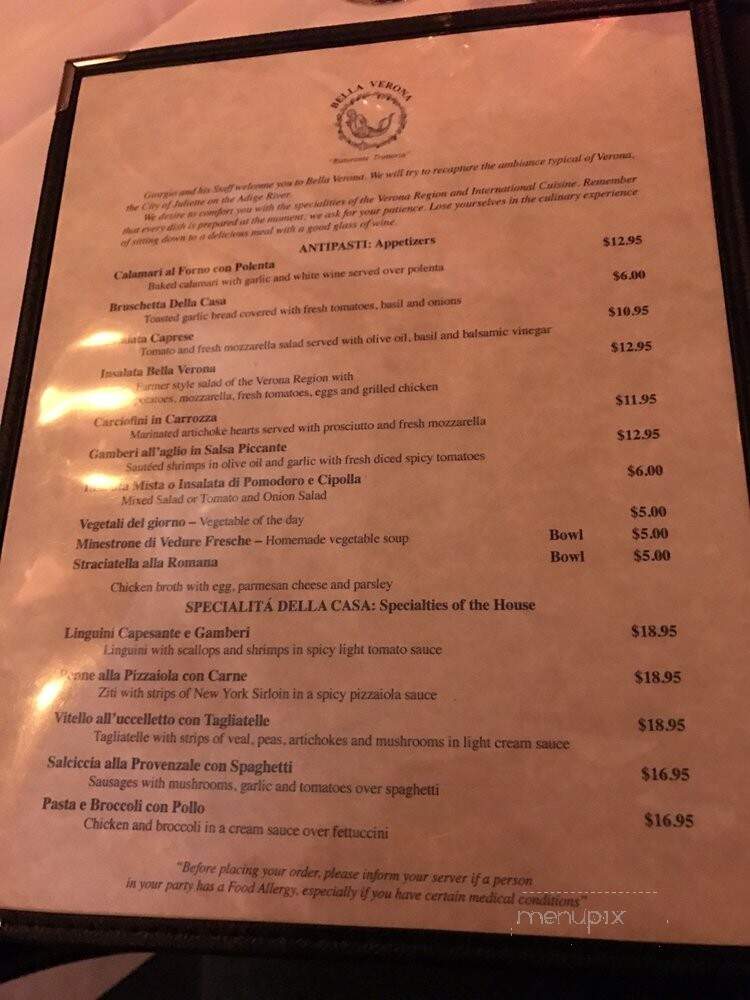 Bella Verona - Salem, MA menu_pic