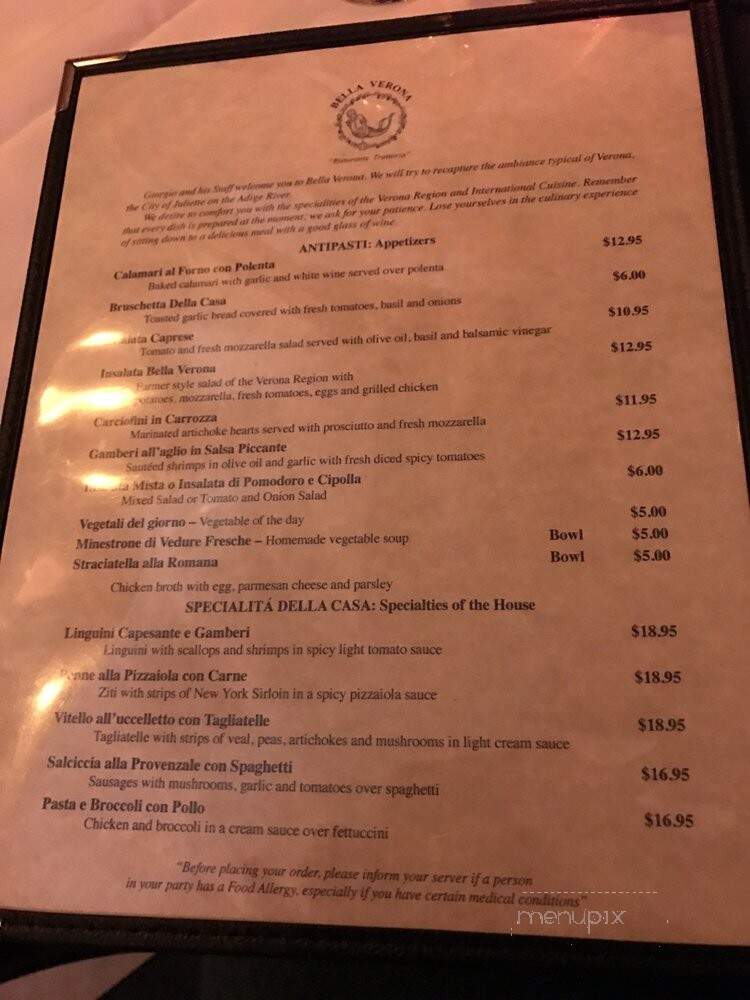Bella Verona - Salem, MA menu_pic