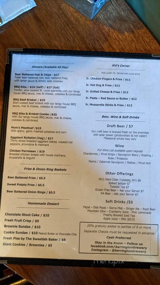Berkshire Mountain Brewers - Great Barrington, MA menu_pic
