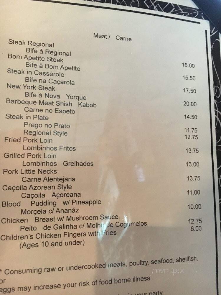 Bon Appetite - New Bedford, MA menu_pic