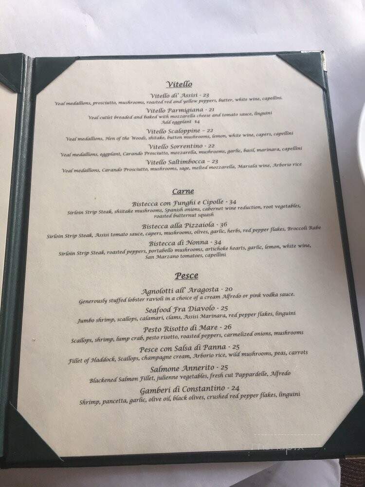 Cafe Assisi - Wrentham, MA menu_pic