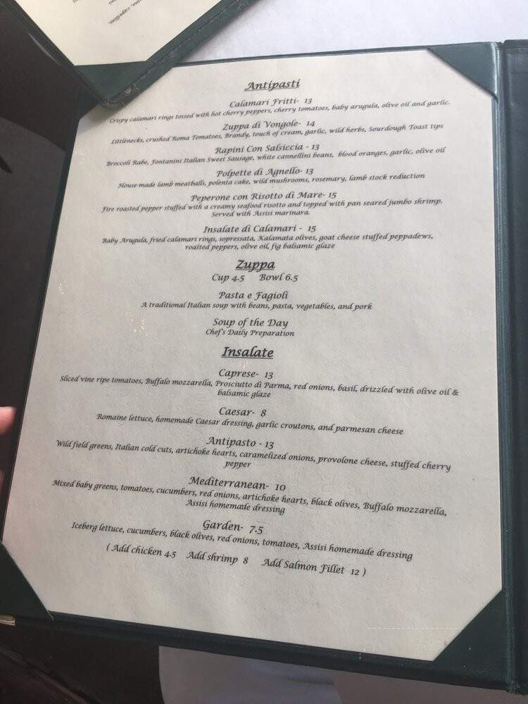 Cafe Assisi - Wrentham, MA menu_pic