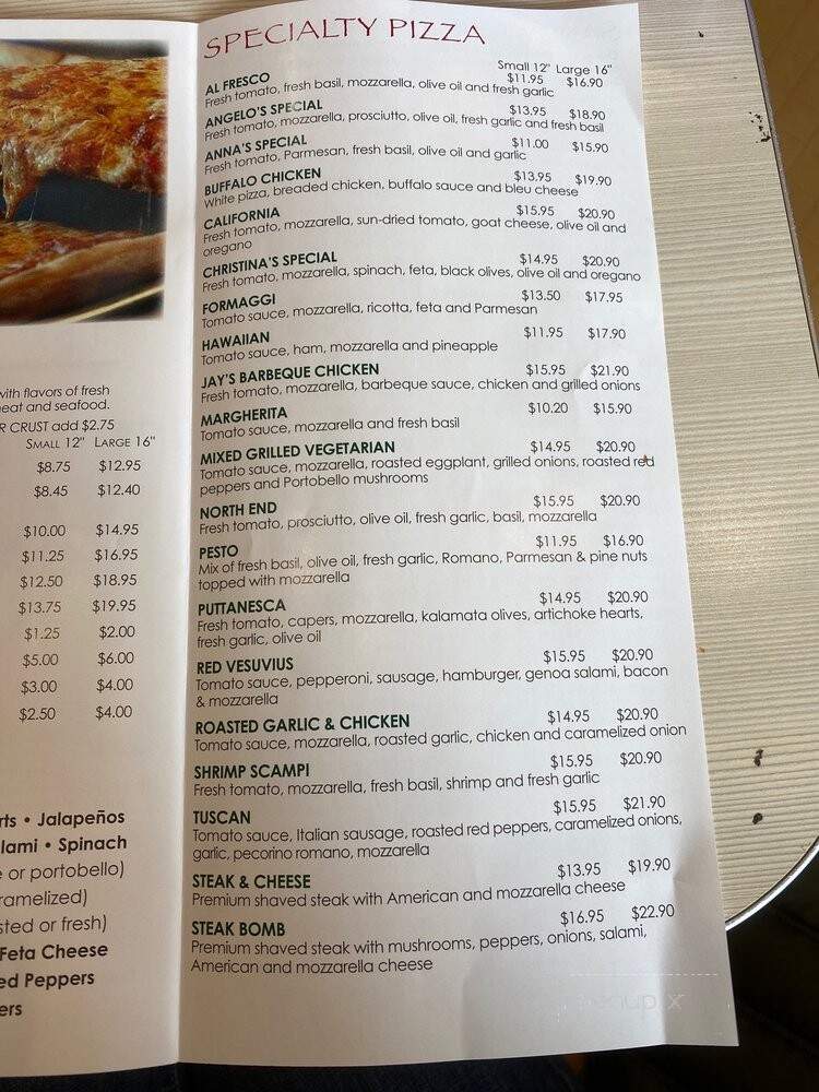 Cafe Vesuvius - Marblehead, MA menu_pic