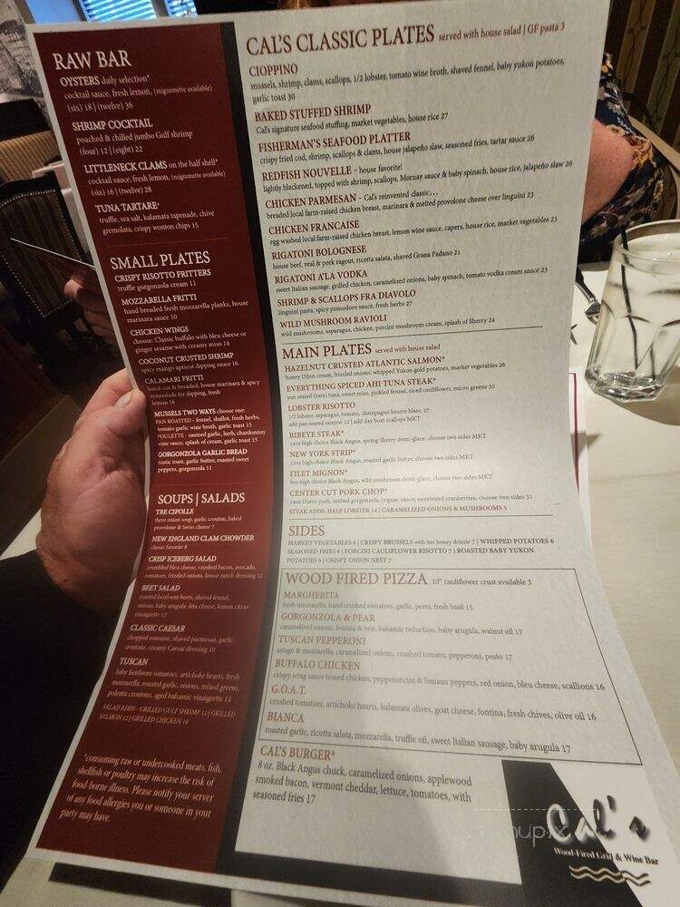 Cal's Wood Fired Grill & Bar - West Springfield, MA menu_pic