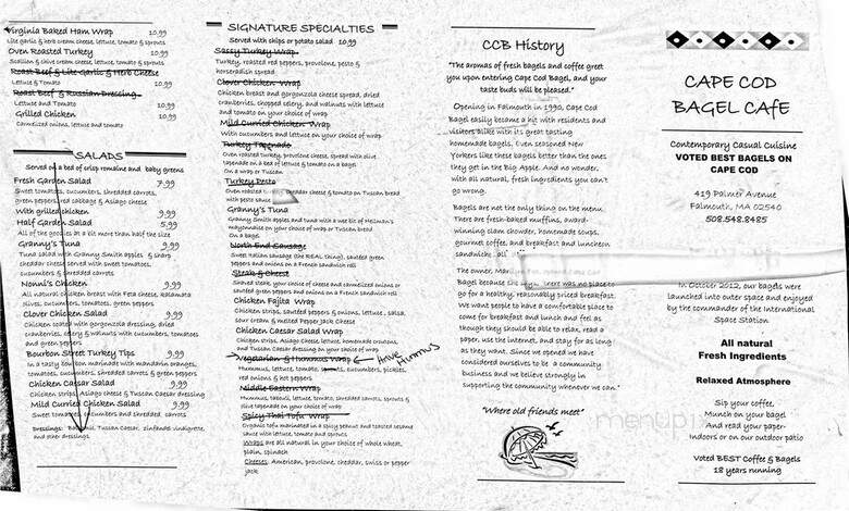 Cape Cod Bagel Co - Falmouth, MA menu_pic