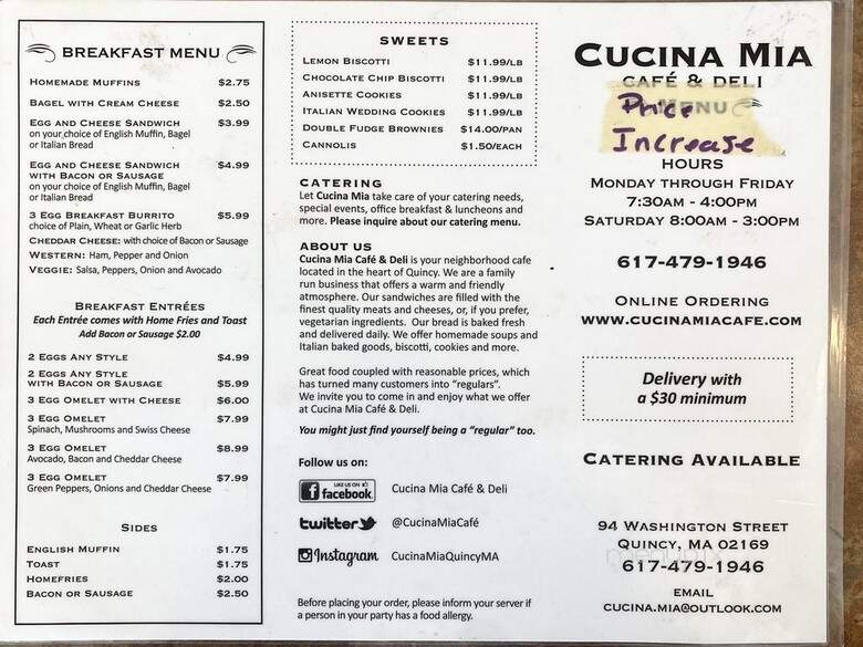 Cucina Mia Cafe & Deli - Quincy, MA