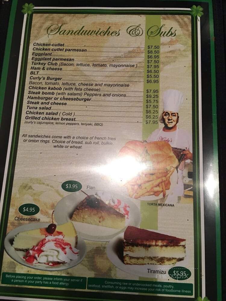 Curly's Restaurant - Chelsea, MA menu_pic