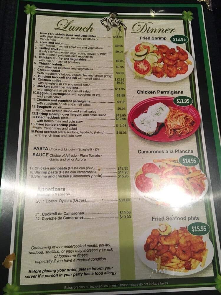 Curly's Restaurant - Chelsea, MA menu_pic