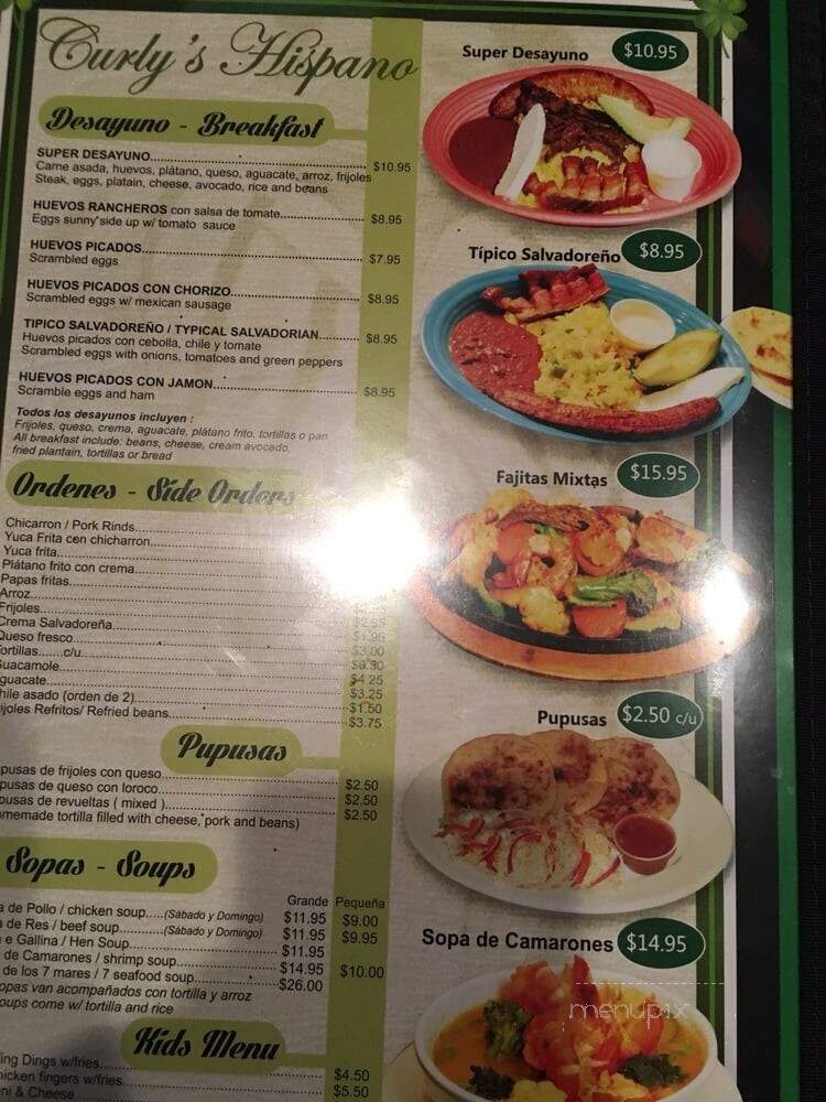 Curly's Restaurant - Chelsea, MA menu_pic