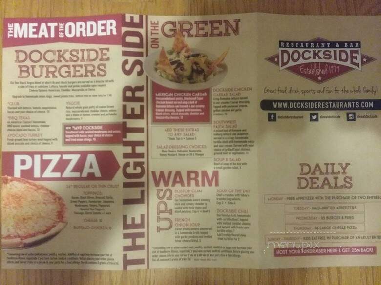 Dock Side Restaurant - Wakefield, MA menu_pic