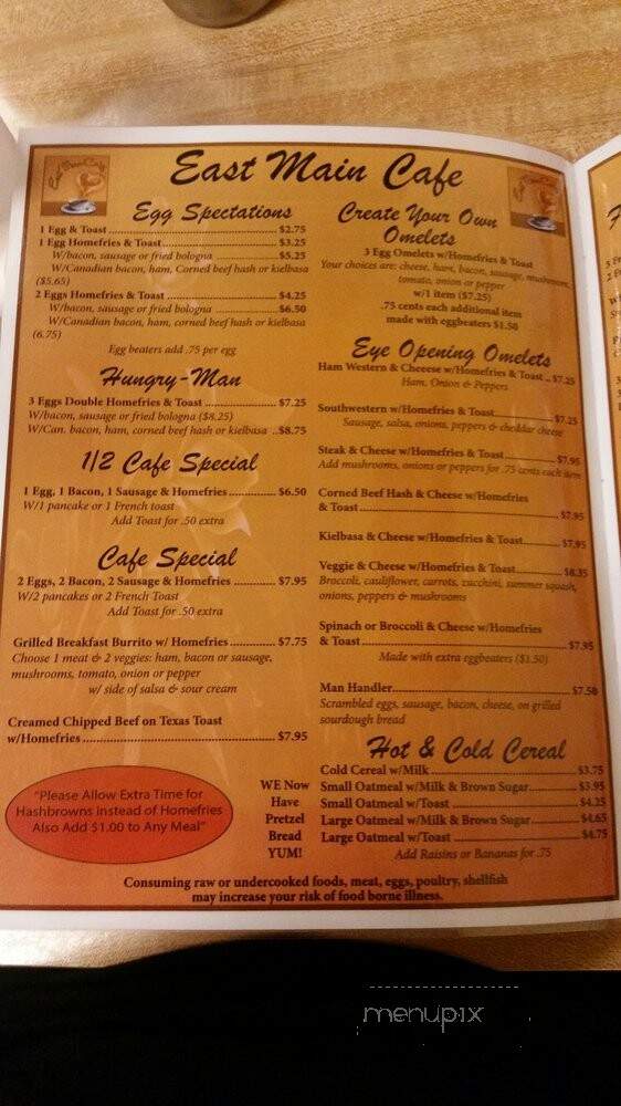 East Main Street Cafe - Webster, MA menu_pic