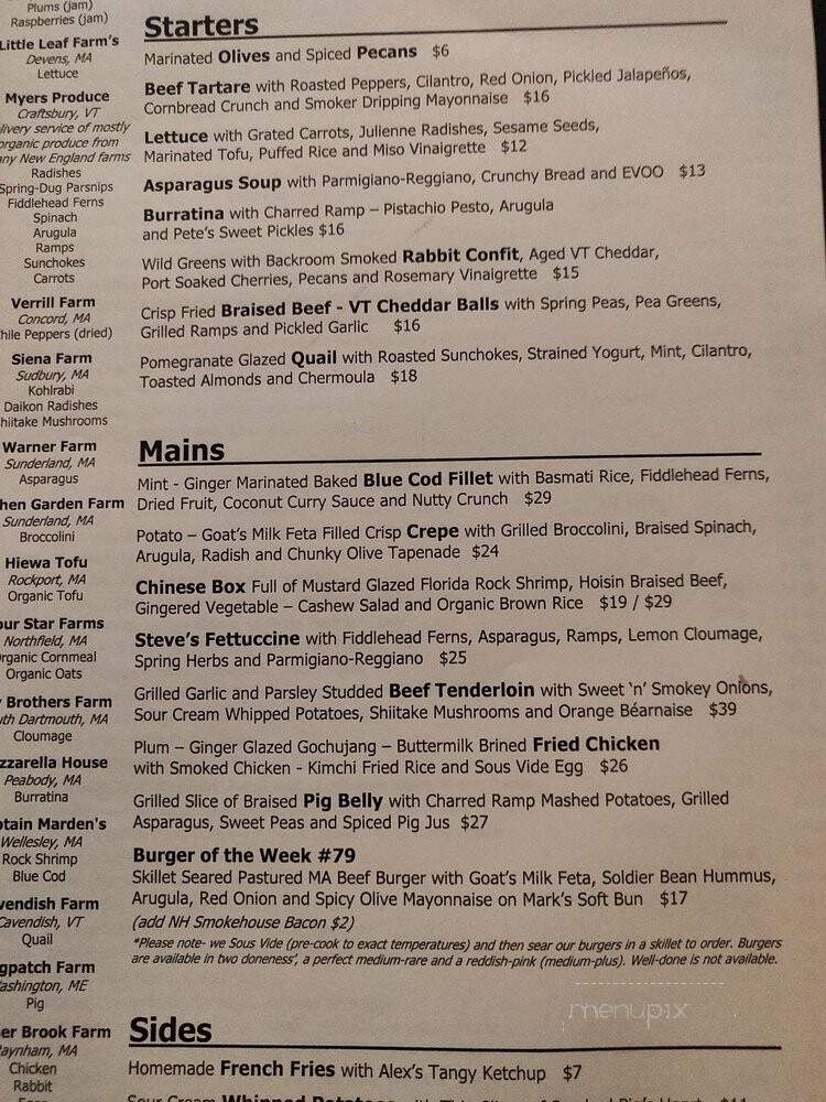 Evoo Restaurant - Somerville, MA menu_pic