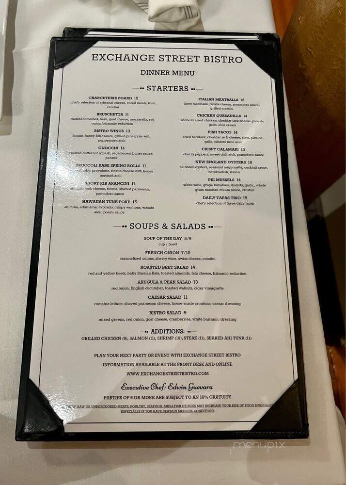 Exchange Street Bistro - Malden, MA menu_pic