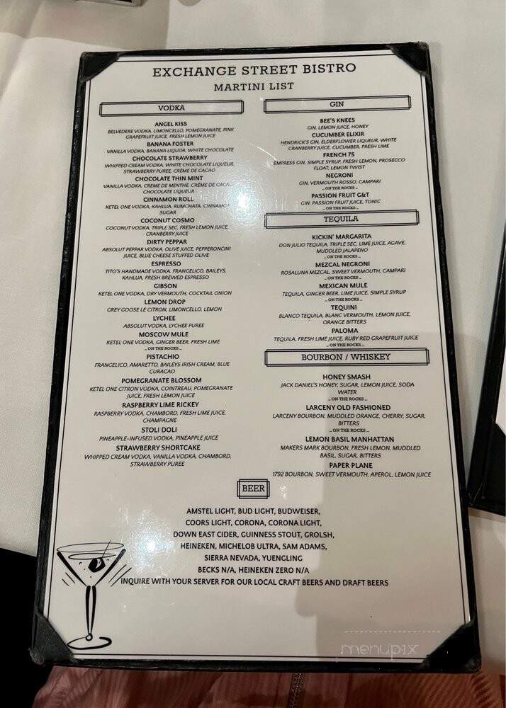 Exchange Street Bistro - Malden, MA menu_pic