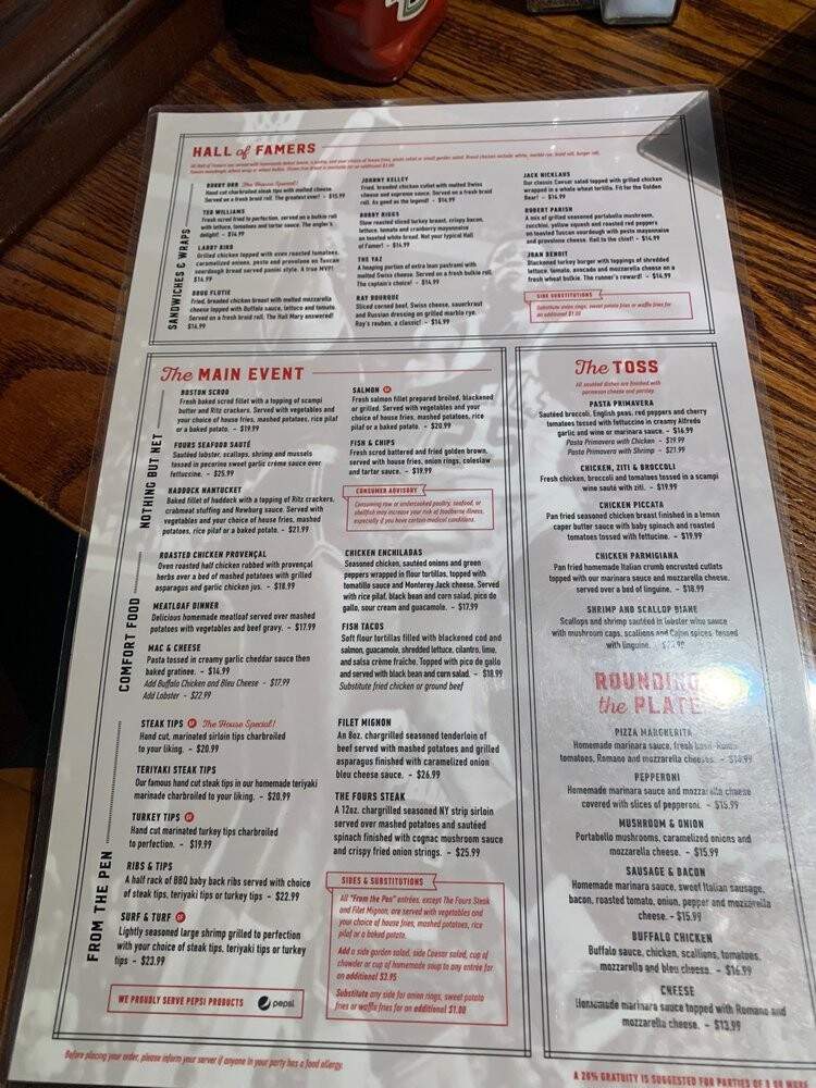 Four's Restaurant Quincy - Quincy, MA menu_pic