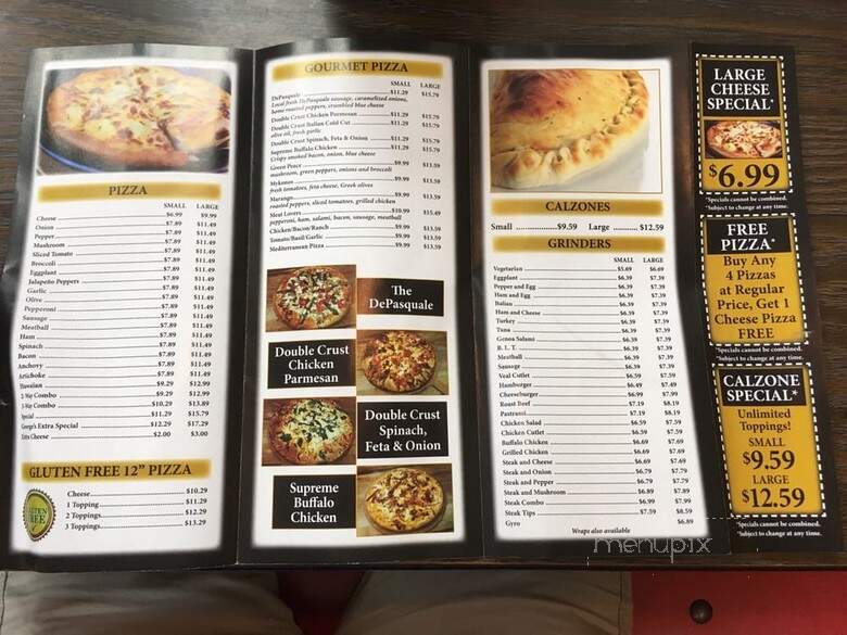 George's Pizza - Natick, MA menu_pic