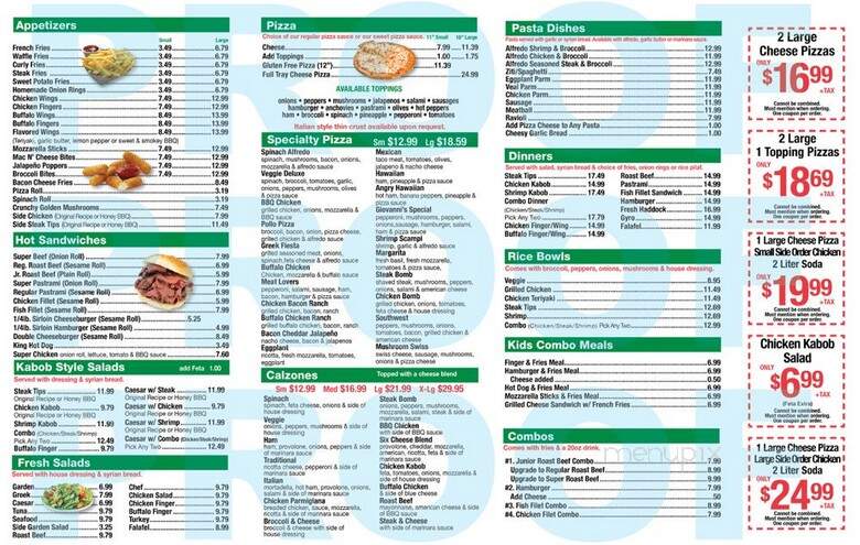 Giovanni's Pizza Roast Beef - Tewksbury, MA menu_pic