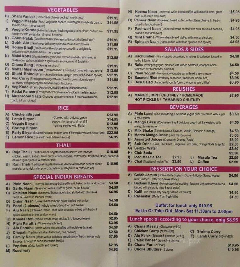 House Of India - Pittsfield, MA menu_pic