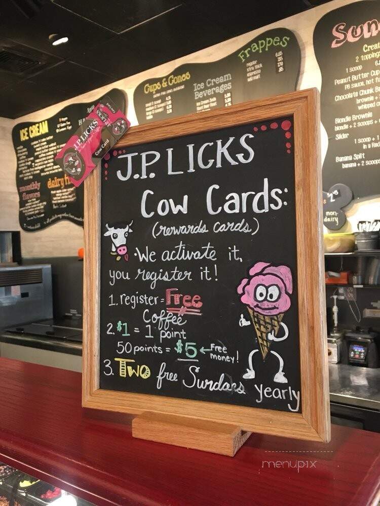 J.P. Licks Homemade Ice Cream - Somerville, MA menu_pic
