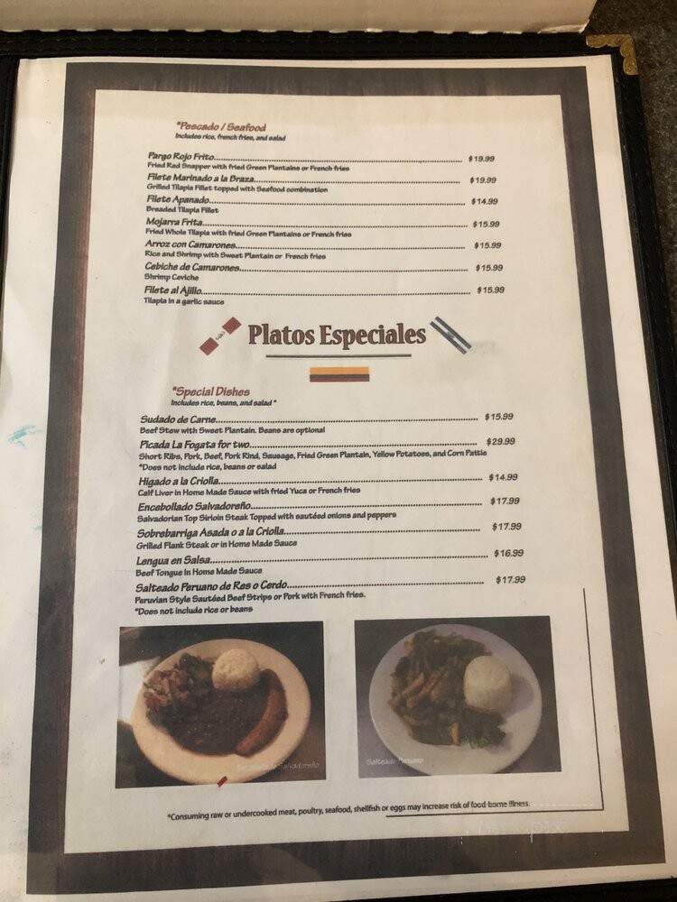 La Fogata - Pittsfield, MA menu_pic