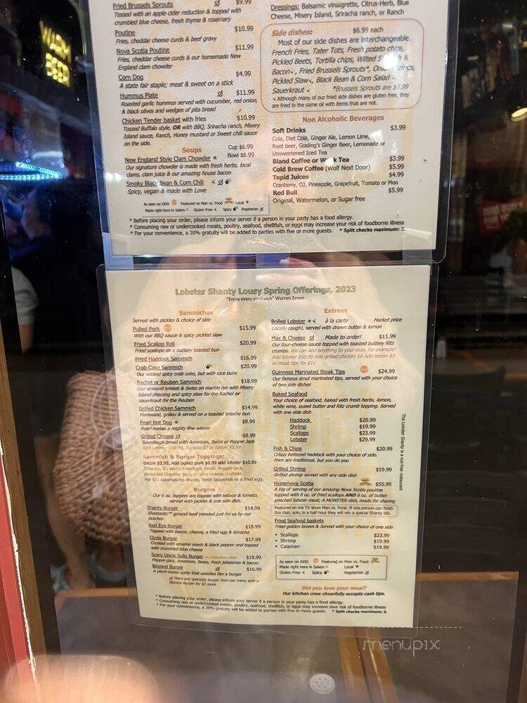Lobster Shanty - Salem, MA menu_pic