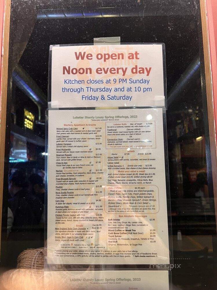 Lobster Shanty - Salem, MA menu_pic