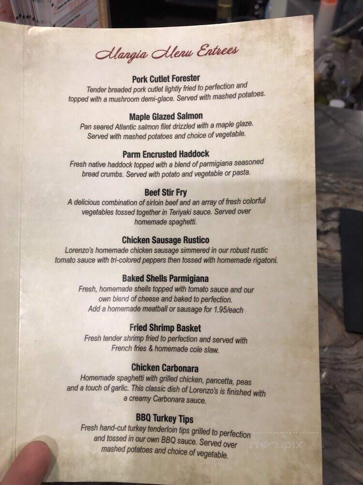 Lorenzo's Homemade Products - Middleboro, MA menu_pic