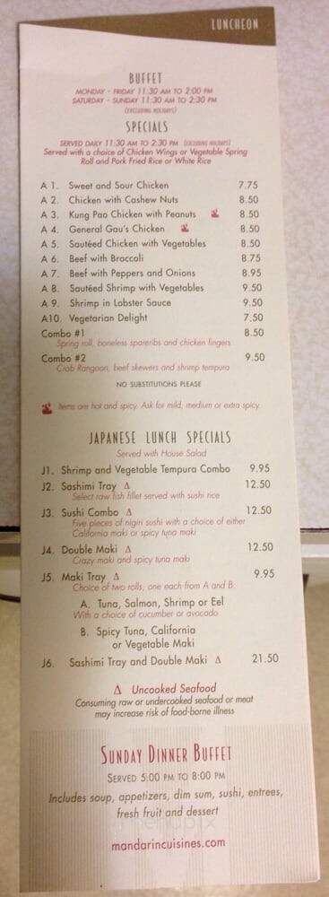 Mandarin Westboro - Westborough, MA menu_pic
