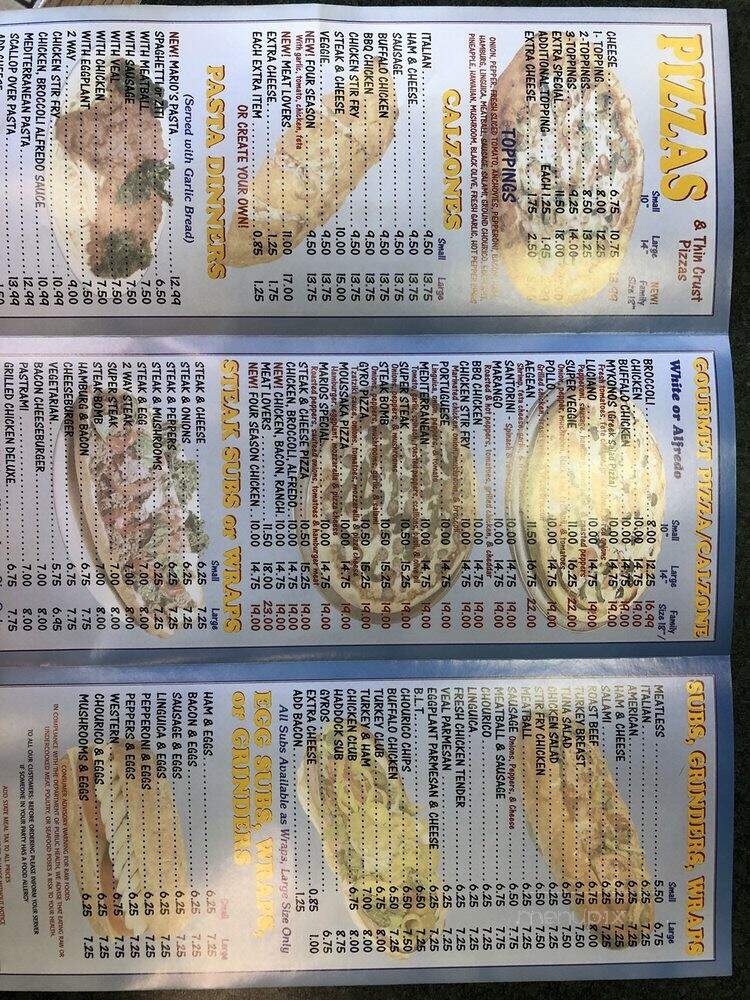 Mediterranean Pizzeria Seafood - Westport, MA menu_pic
