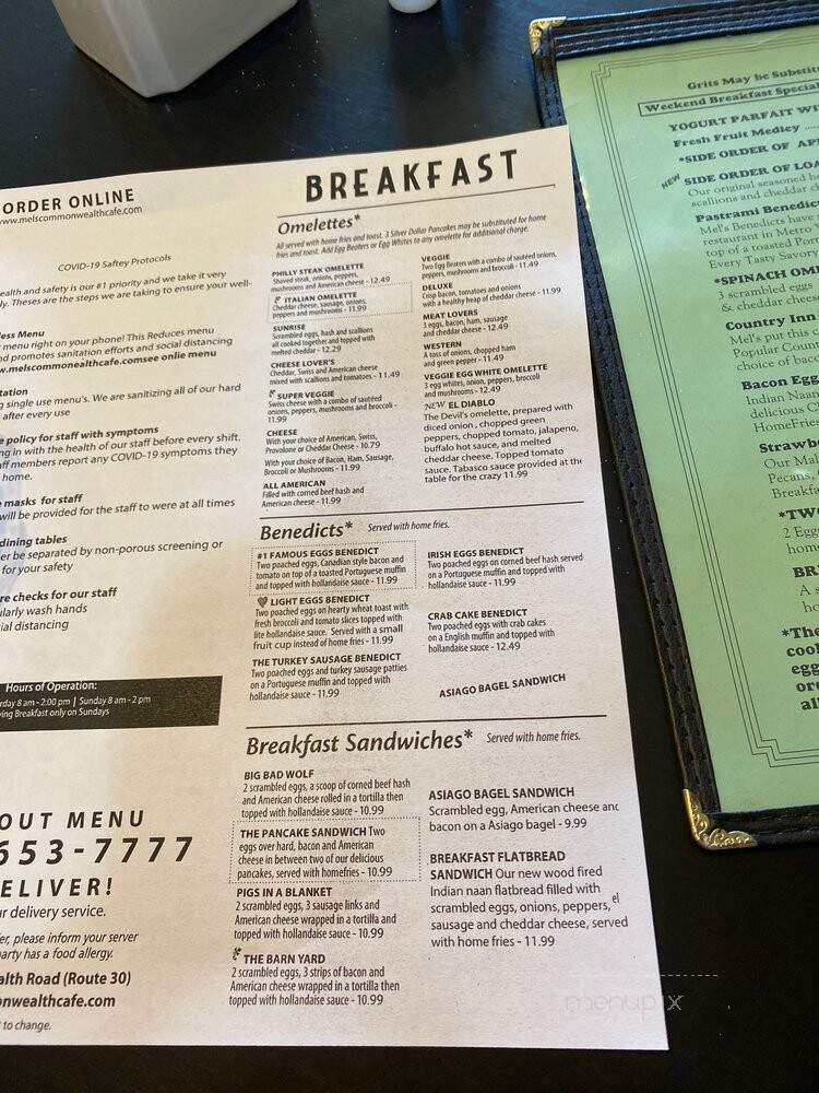Mel's Restaurant - Wayland, MA menu_pic