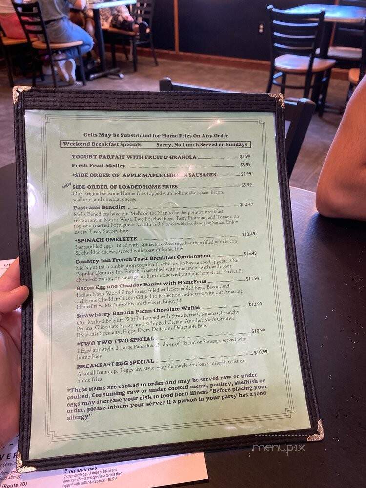 Mel's Restaurant - Wayland, MA menu_pic