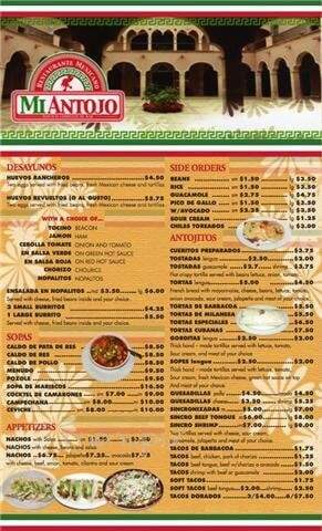 Mi Antojo Mexican Restaurant - New Bedford, MA menu_pic