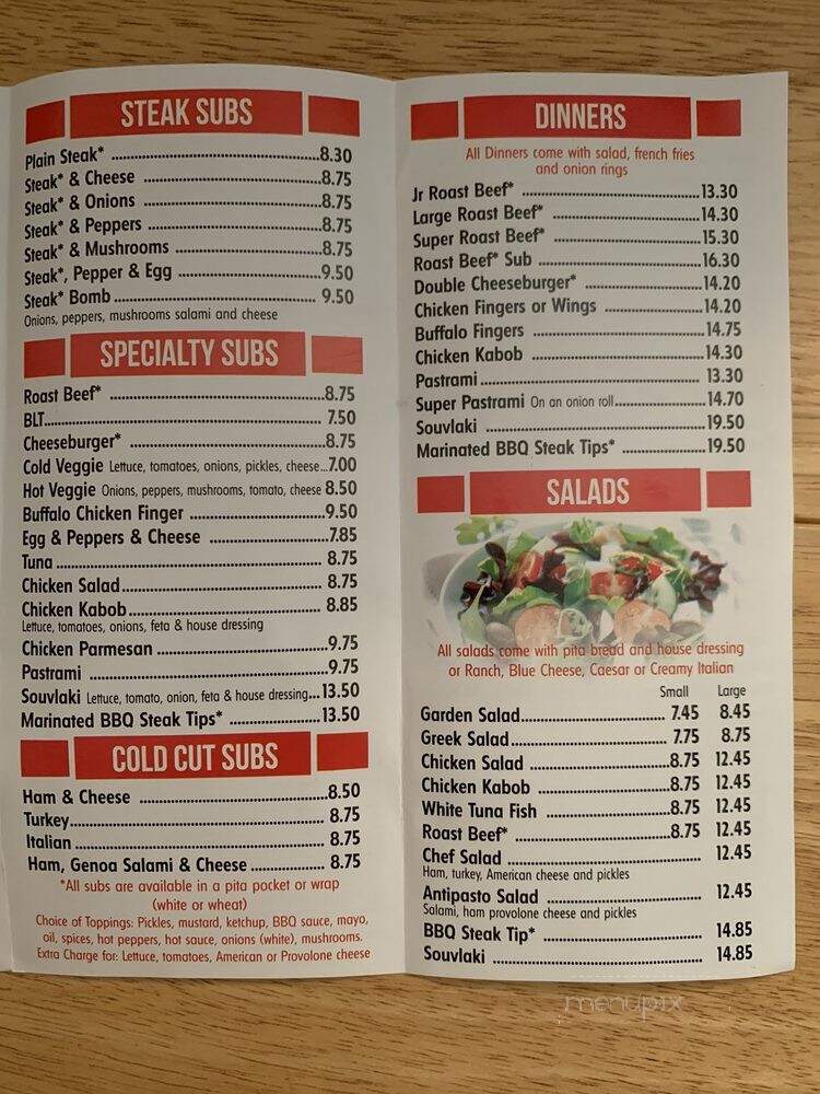 Mino's Roast Beef & Subs - Lynn, MA menu_pic