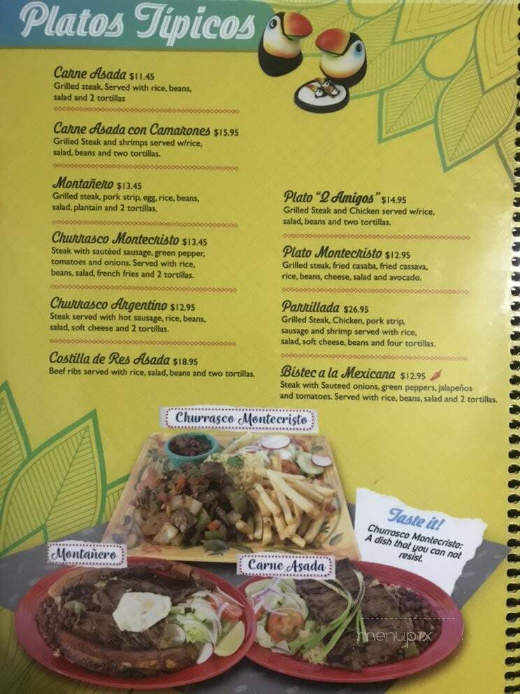Restaurante Montecristo - Lynn, MA menu_pic