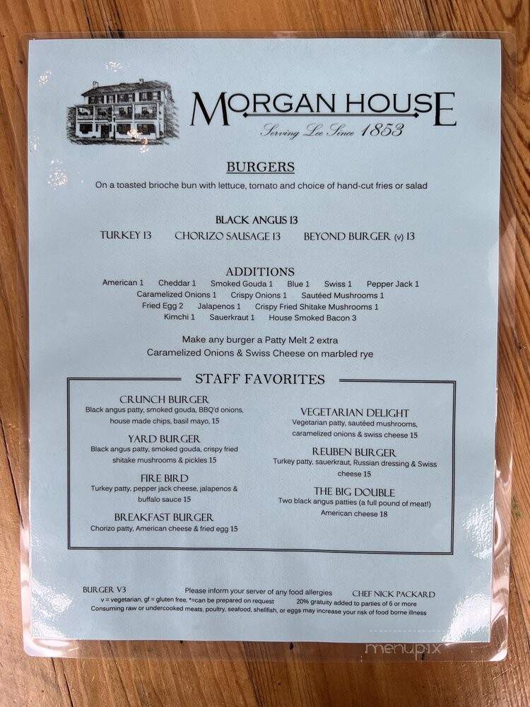 Morgan House - Lee, MA menu_pic