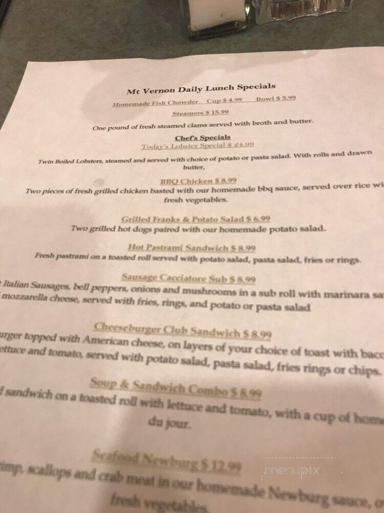 Mt Vernon Restaurant - Somerville, MA menu_pic