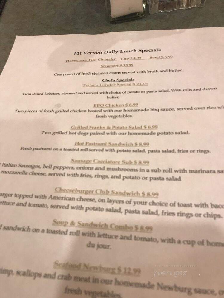 Mt Vernon Restaurant - Somerville, MA menu_pic