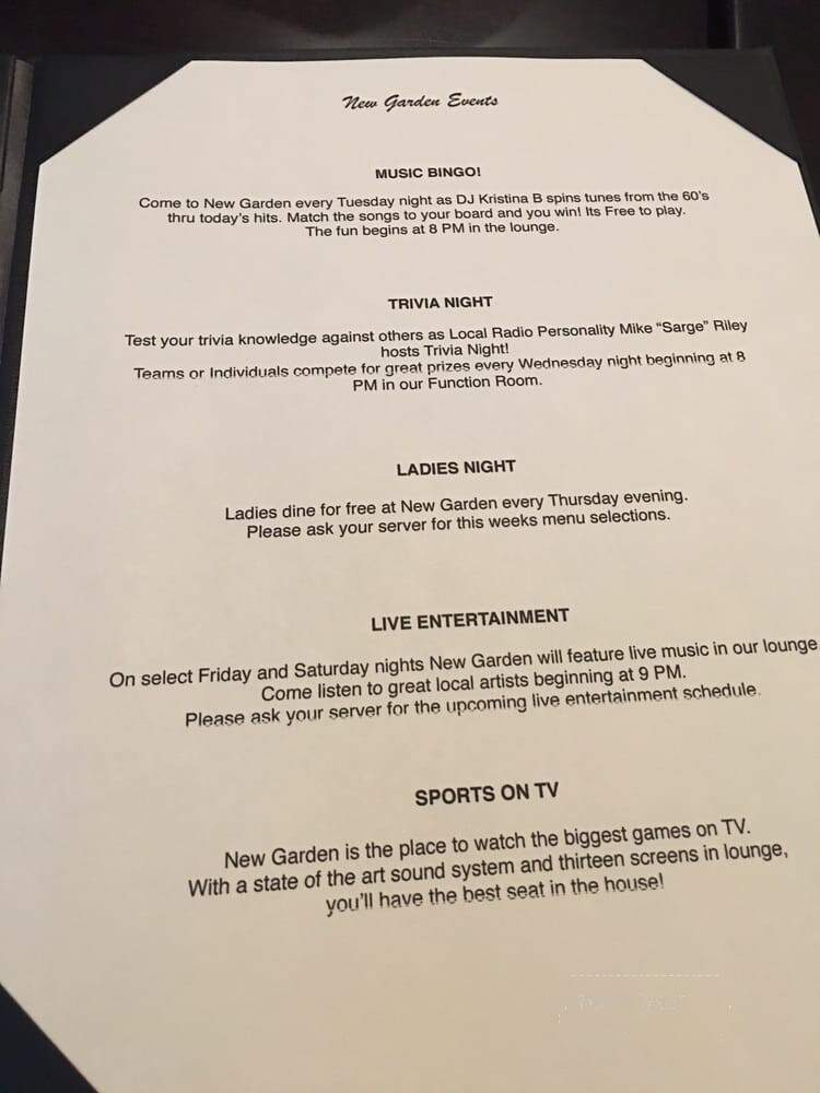 New Garden Restaurant - Needham, MA menu_pic