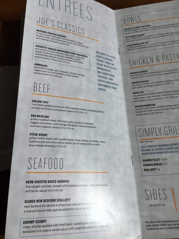 Not Your Average Joe's - Methuen, MA menu_pic