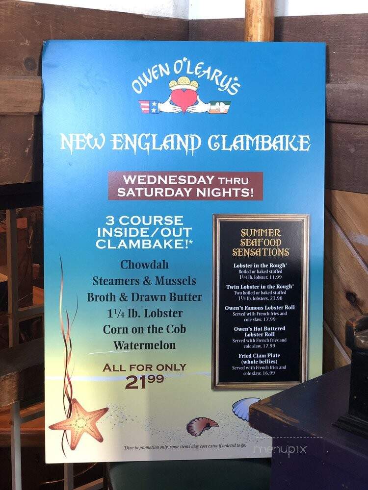 Owen O'Leary's - Southborough, MA menu_pic