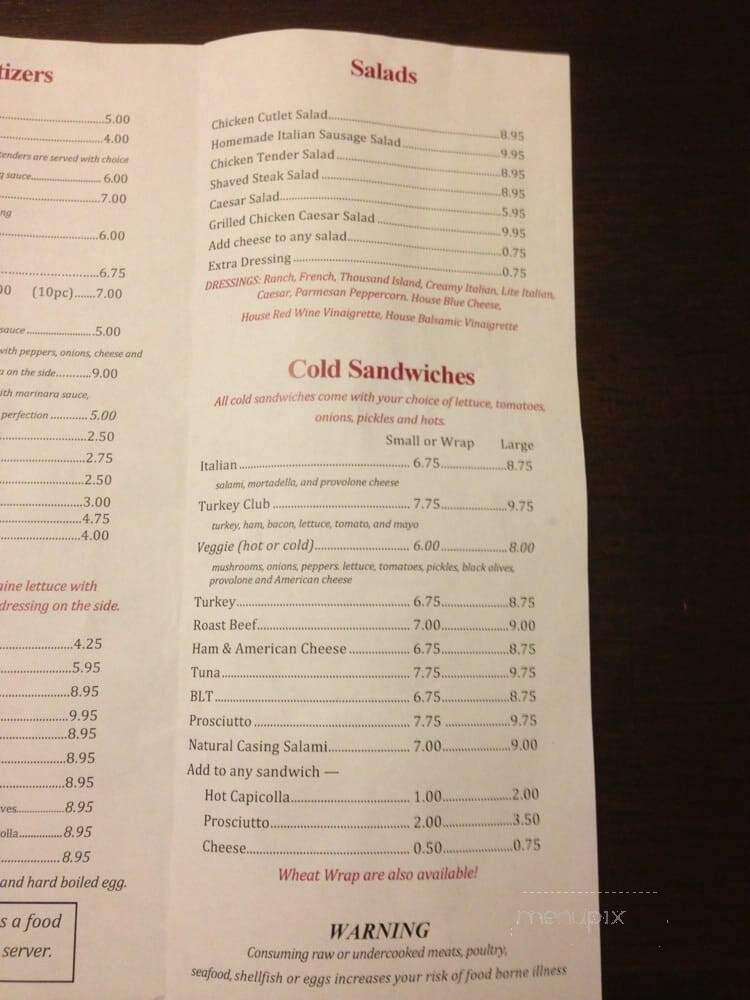 Paisanos Pizza - Leominster, MA menu_pic