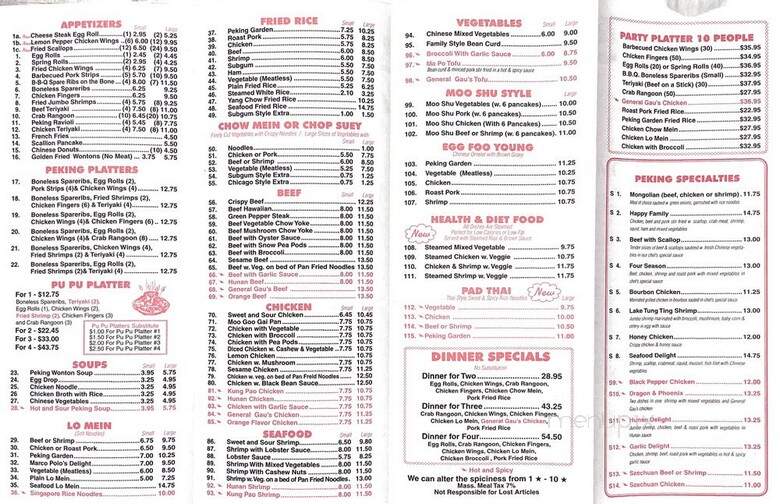 Peking Garden - Sutton, MA menu_pic