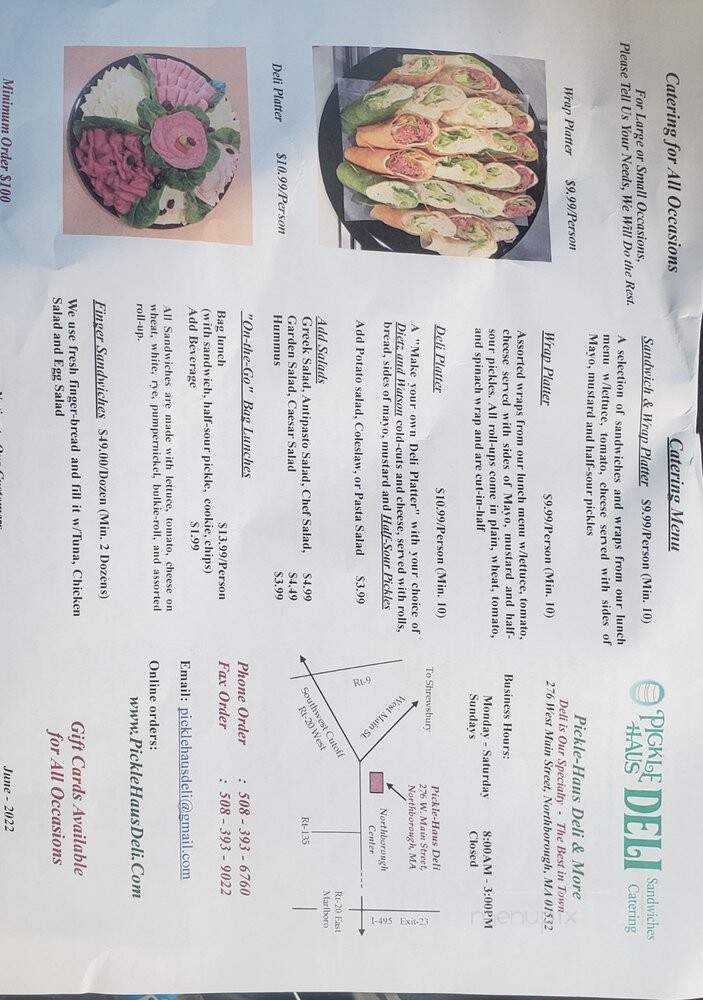 Pickle Haus Deli - Northborough, MA menu_pic