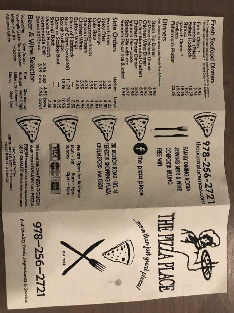 Pizza Place - Chelmsford, MA menu_pic