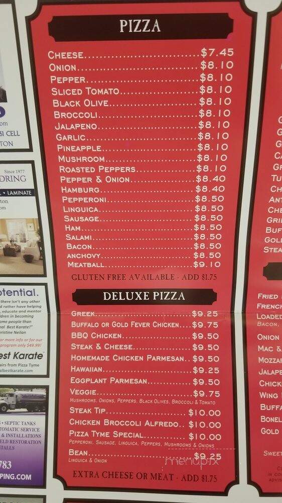 Pizza Time - Norton, MA menu_pic