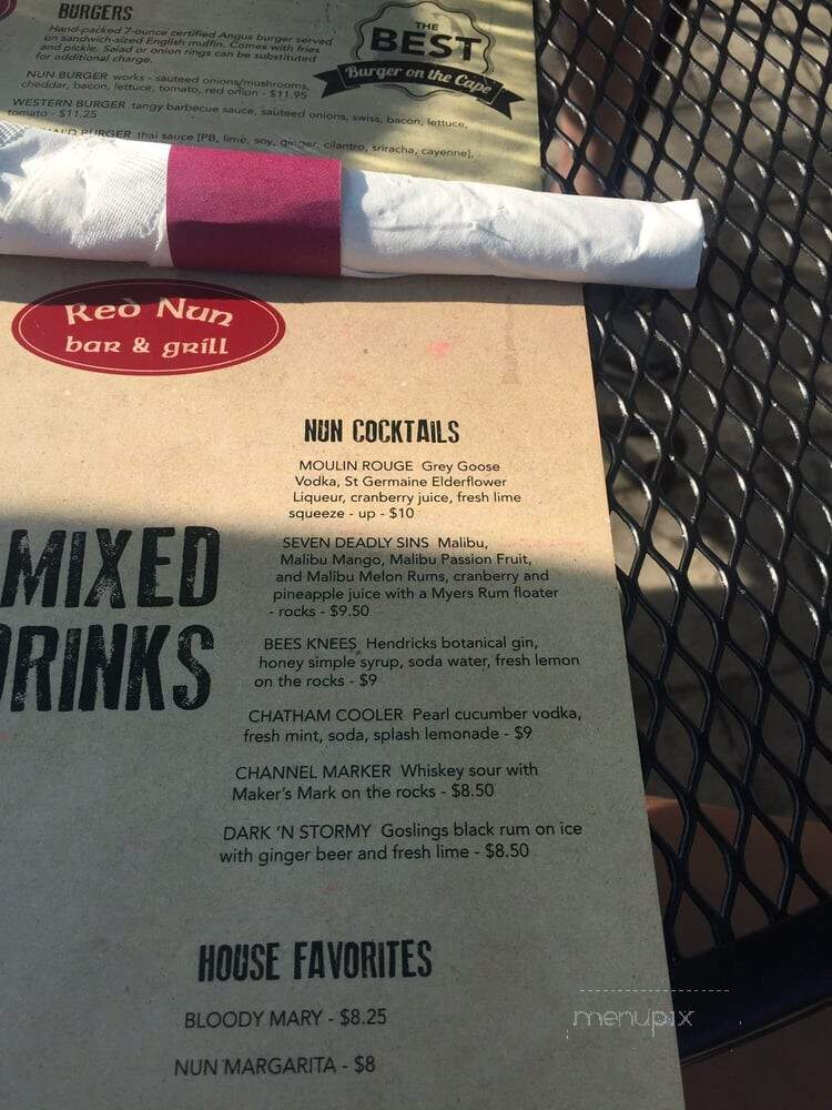Red Nun Restaurant & Bar - Chatham, MA menu_pic