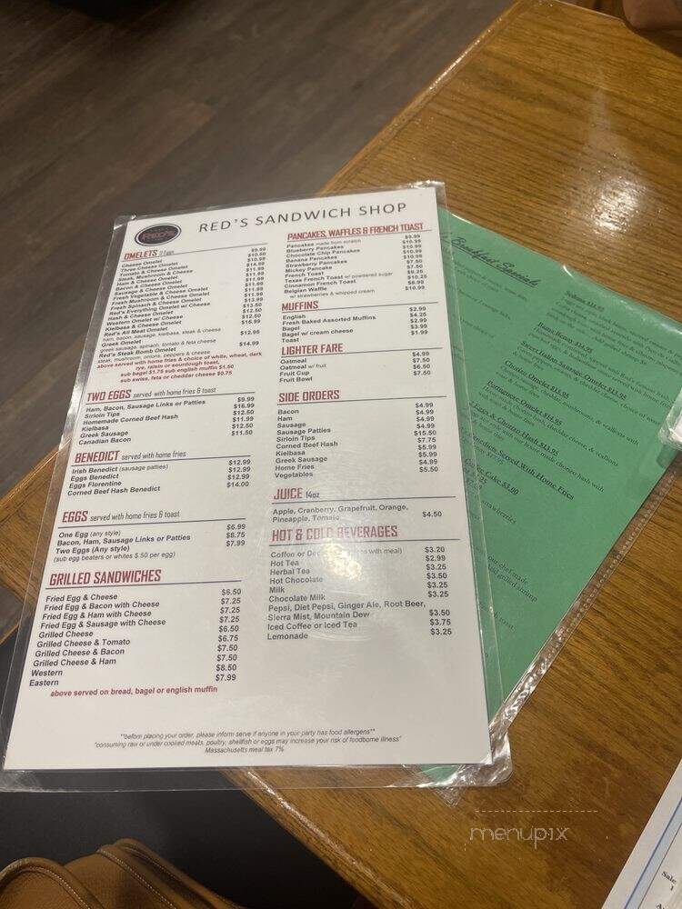 Red's Sandwich Shop - Salem, MA menu_pic