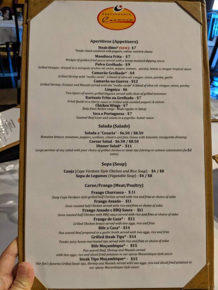 Restaurante Cesaria - Dorchester, MA menu_pic