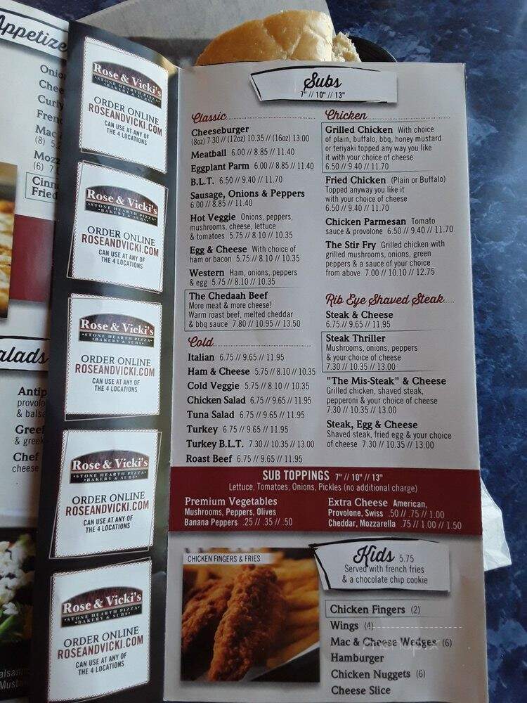 Rose & Vicki's - Manomet, MA menu_pic
