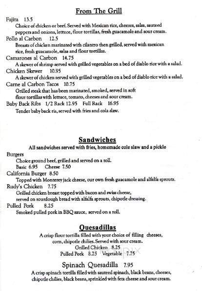 Rudy's Cafe - Somerville, MA menu_pic